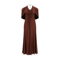 Brown Viscose Casual Dress