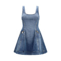 Blue Cotton Casual Dress