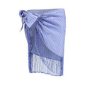 Blue Cotton Midi Skirt