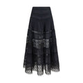 Black Cotton Long Skirt