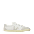 White Leather Low Top Sneakers
