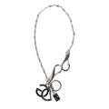 Silver Tone DG Logo Keychain Key Holder Bag Charm Keyring