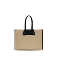 Beige Raffia Shoulder Bag