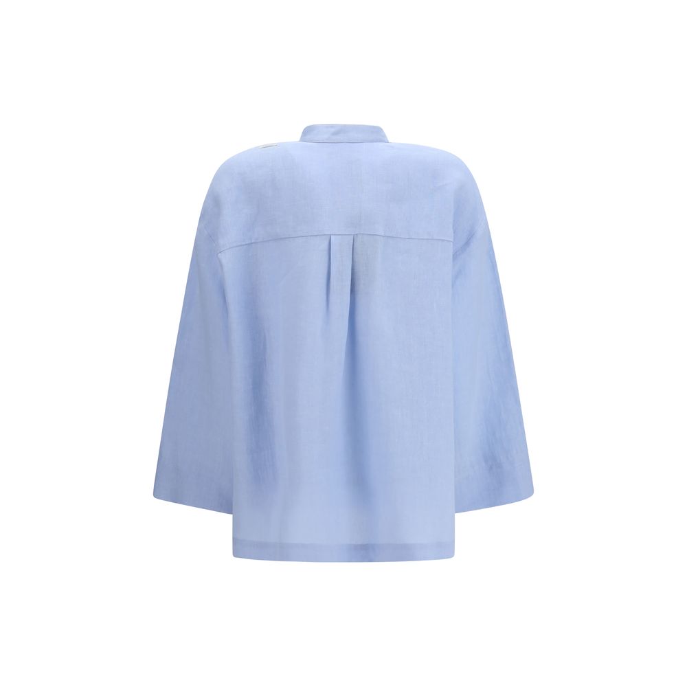 Blue Linen Dress Shirt