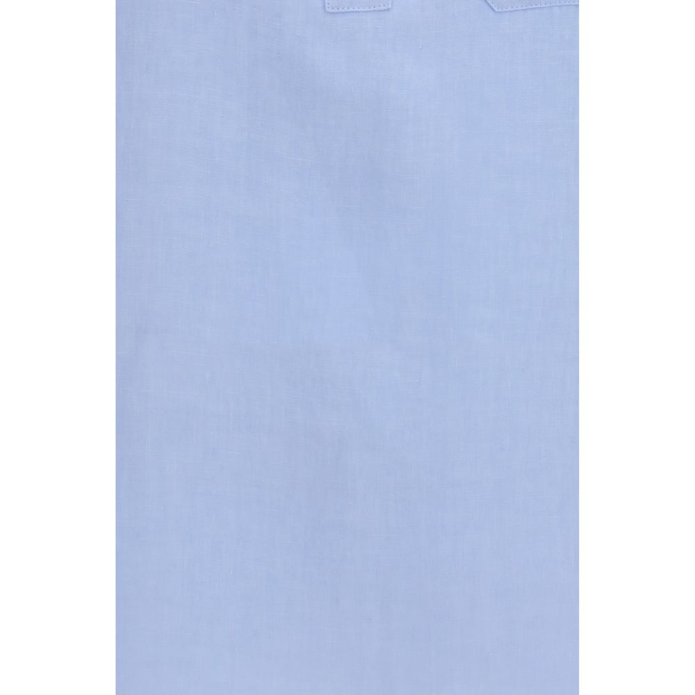 Blue Linen Dress Shirt