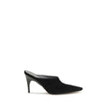 Black Suede Leather Mules