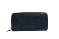 Navy Oliver Embossed Leather Zip-Around Wallet