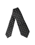 Black White Polka Dot Silk Adjustable Women Necktie Tie