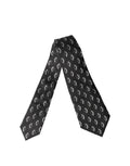 Black Patterned Silk Adjustable Women Tied Necktie Tie