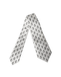White Patterned Silk Adjustable Women Tied Necktie Tie