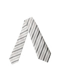 Black White Stripes Silk Adjustable Women Necktie Tie