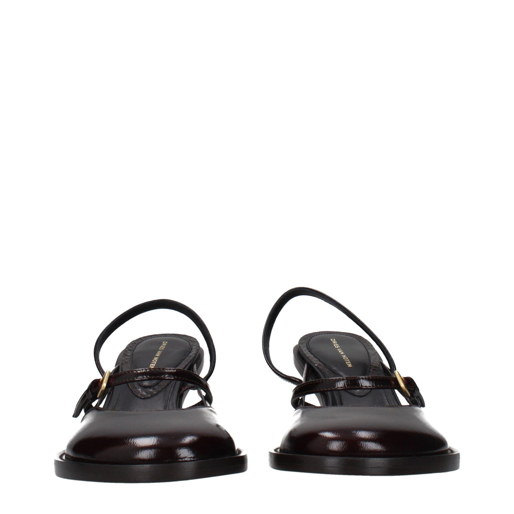 Brown Leather Platform Sandals