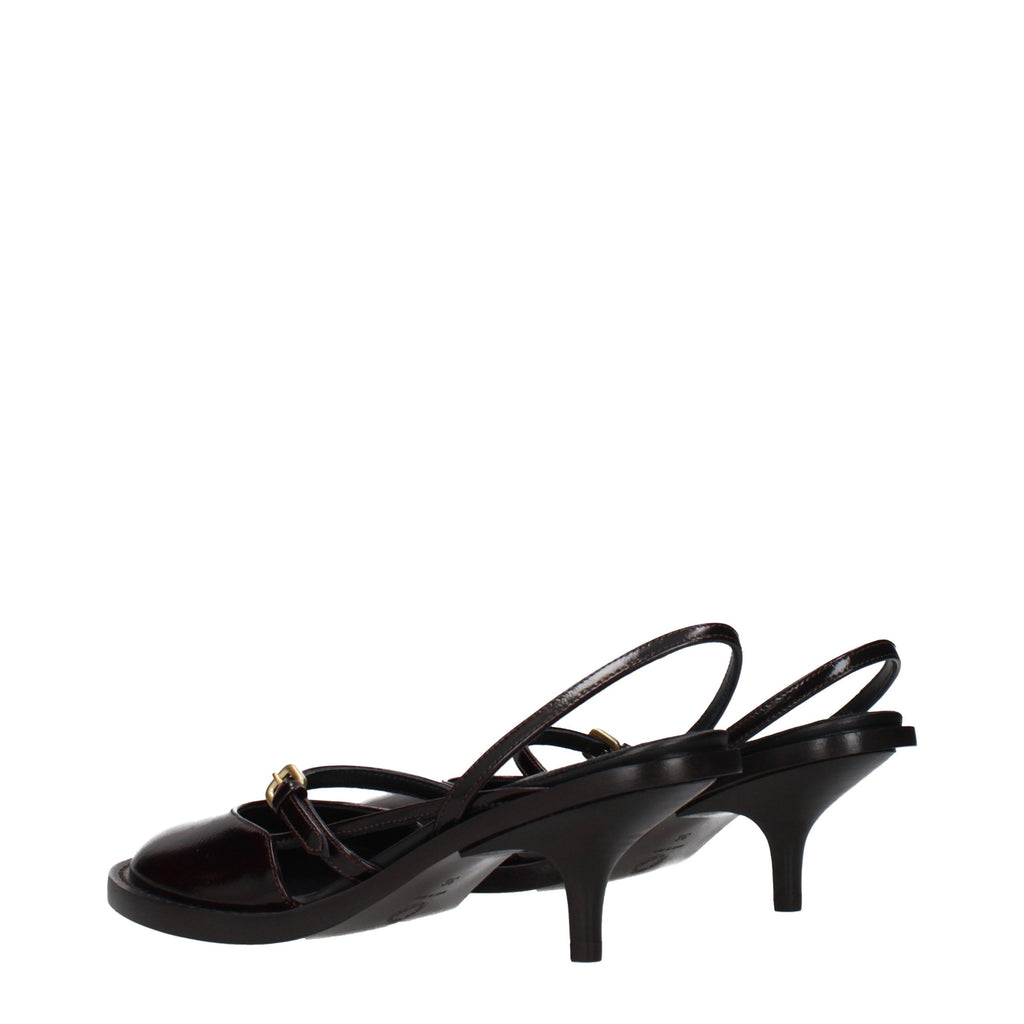 Brown Leather Platform Sandals