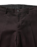 Brown Straight Leg Dress Silk Trousers Pants