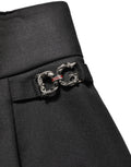 Black Wool High Waisted Logo Trouser Pants