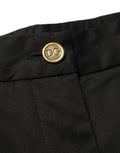 Black Tapered Leg Dress Cotton Trousers Pants