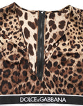 Brown Leopard Print Cropped Silk Tank Top