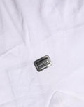 White Logo Embroidered TieWaist Cropped Top