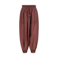 Bordeaux Silk Casual Pants