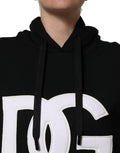 BlackWhite Appliqué Hooded Sweatshirt Sweater