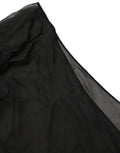 Black Wrap Sheer Chiffon One Shoulder Top
