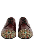 Maroon Embellished Derby Dress Formal Shoes