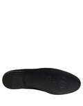 Black Satin Logo Slip On Flats Loafers Shoes