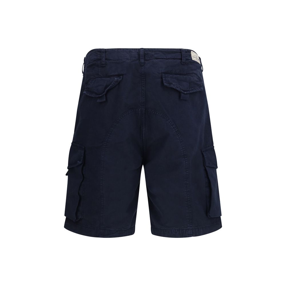 Blue Cotton Bermuda Shorts