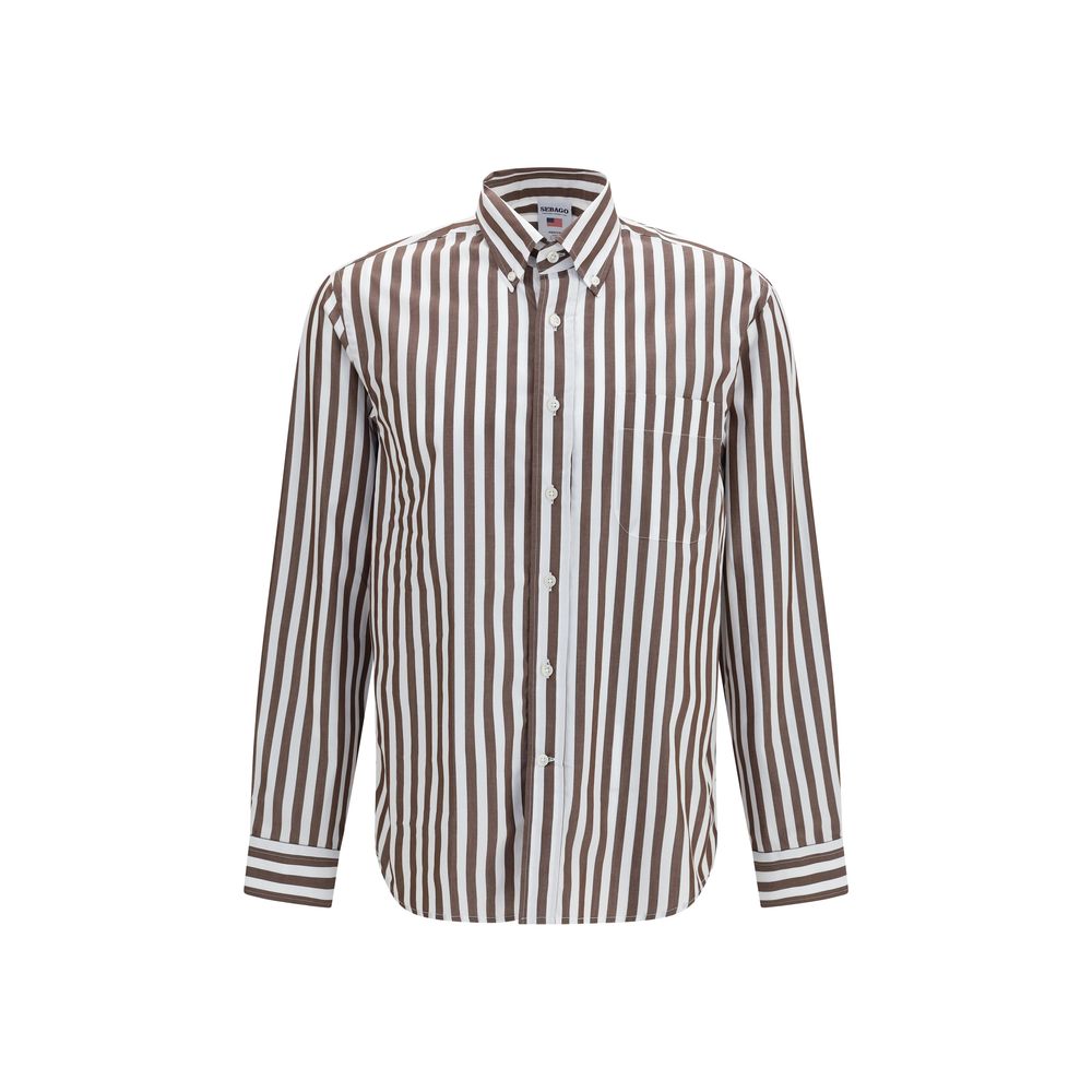 Brown Cotton Pattern Shirt