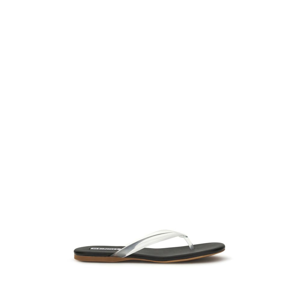 Black Rubber Flip-Flop Sandals