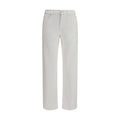 White Cotton Slim Fit Jeans