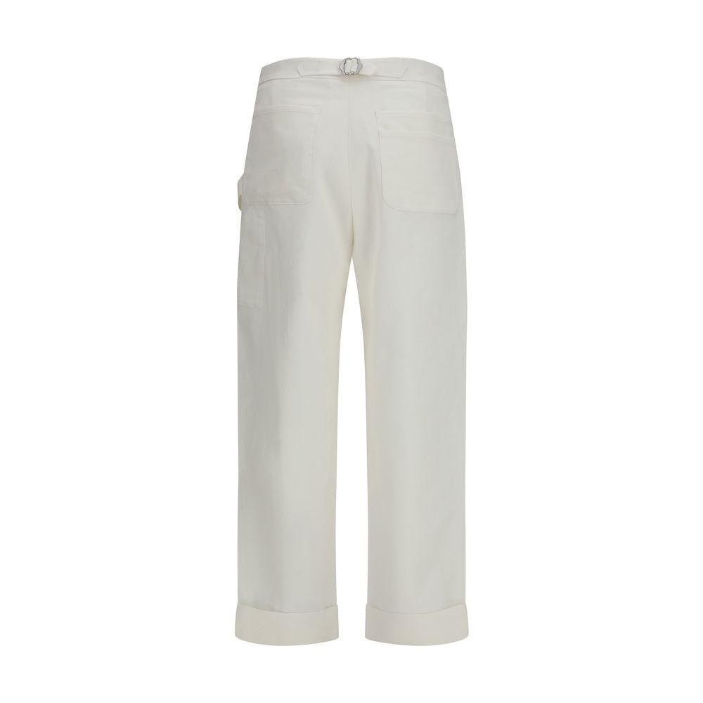 White Cotton Casual Pants