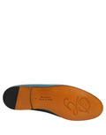 Blue Leather Logo Slip On Men Loafers Shoes