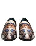 Multicolor Fruit Print Velvet Loafers Shoes