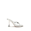 Silver Calf Leather Bos Taurus Stiletto Heel Sandals