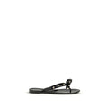 Black Cotton Flip-Flop Sandals