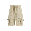 Beige Viscose Bermuda Shorts