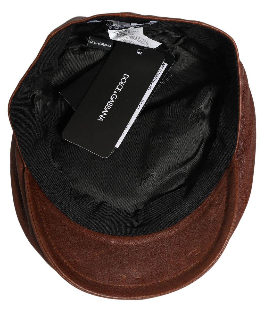 Men Brown Lamb Leather Newsboy Cloth Capello Hat