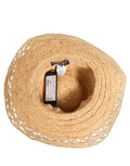 Women Beige Wide Brim Floral Bucket Capello Hat