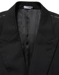 Black Wool Single Breasted Blazer Jacket