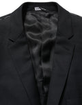 Black Wool Single Breasted Blazer Jacket