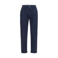 Blue Polyamide Casual Pants