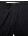 Black Wool Tapered Leg Dress Trouser Pants