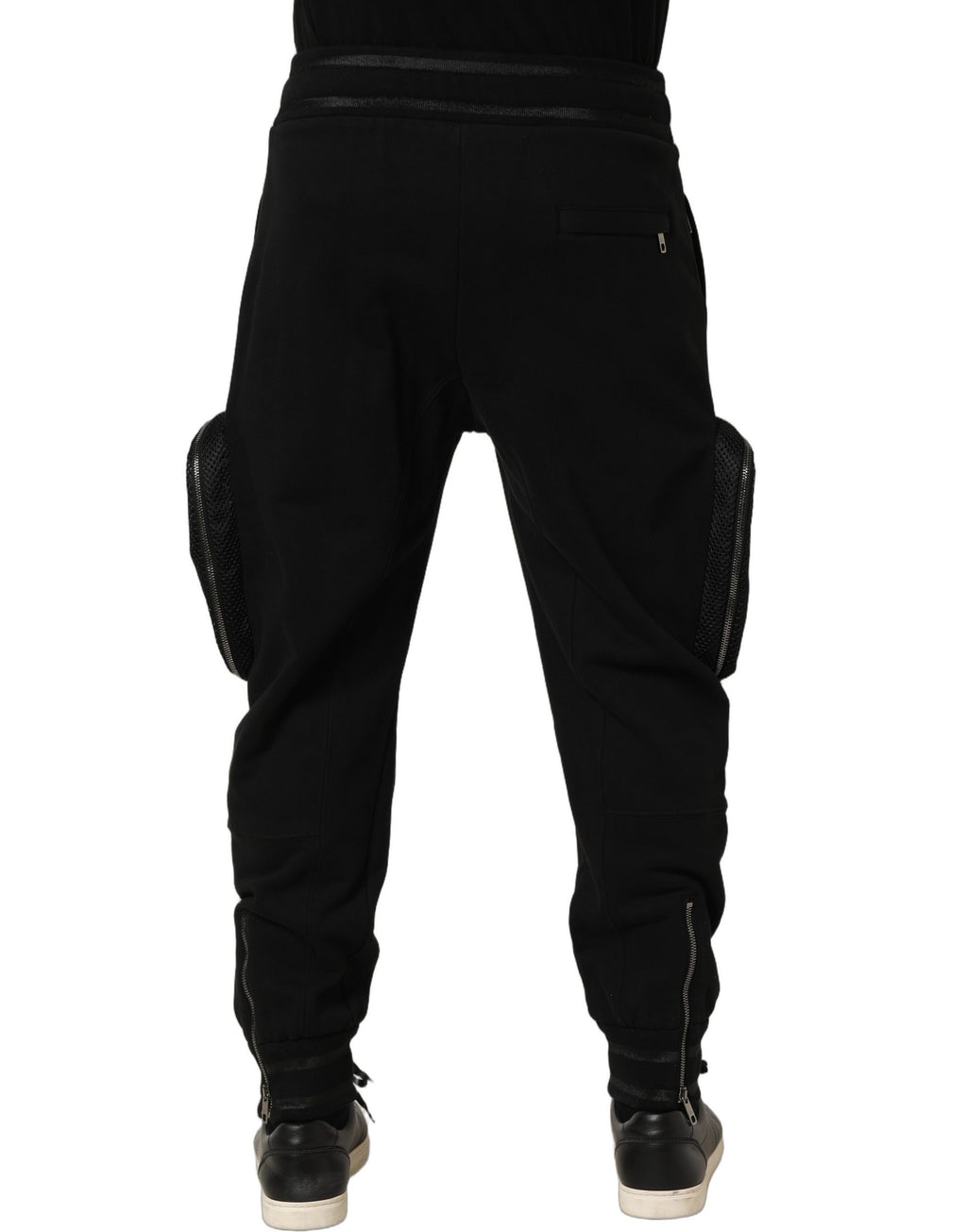 Black Mid Waist Cargo Jogger Sweatpants Pants