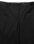 Black Wool Tapered Leg Dress Trouser Pants