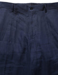 Blue Linen Straight Men Dress Trouser Pants