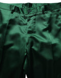 Dark Green Tapered Leg Dress Trouser Pants