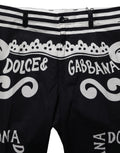 Black Cotton Poplin MarinaPrint Trouser Pants