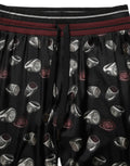 Pants Black Ring Print Silk Jogging Trousers