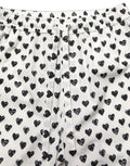 White Graphic Heart Print Men Trousers Pants
